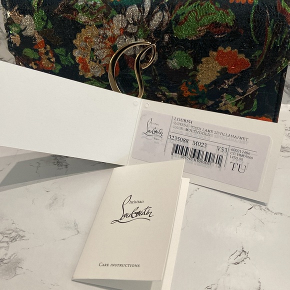 NWT Christian Louboutin Loubi54 Tissu Lamé Sevillana Handbag - Picture 13 of 13